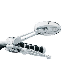 PartzBiz HD KA1431 - Kuryakyn 1431 Chrome Turn Signal Handlebar Mirrors w/ Flat Glass Harley & Metric