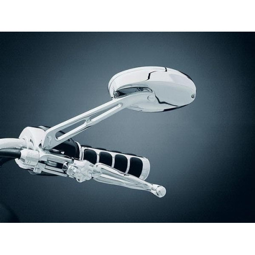 PartzBiz HD: 4413265-Kuryakyn 1438 Chrome Ellipse Handlebar Mirrors w/ Convex Glass Harley Metric | 1438