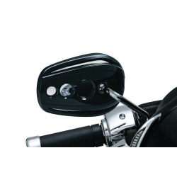 PartzBiz HD KA1756 - Kuryakyn 1756 Black Hole Accents Bezels Covers for Stock Harley Mirrors 03-18