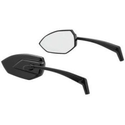 PartzBiz HD KA1963 - Kuryakyn 1963 Phantom Convex Glass Black Mirrors Pair Harley & Metric