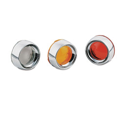 PartzBiz HD KA2107 - Kuryakyn 2107 Chrome Deep Dish Bullet Turn Signal Bezels Smoke Lens Harley | 2107
