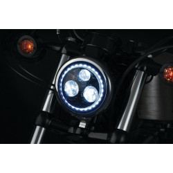 PartzBiz HD KA2462 - Kuryakyn 2462 Orbit Vision DOT 5 3/4" LED w/ White LED Halo Harley Headlight FL 2001-1799 20011799 indian scout victory octane 2019 411743