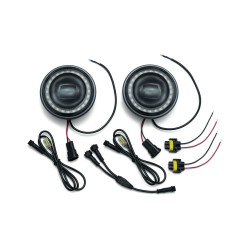 PartzBiz HD KA2467 - Kuryakyn 2467 Orbit Prism 4-1/2" LED Passing Lamps w/ Multi-Color Halo Harley 2001-1802 20011802 411742