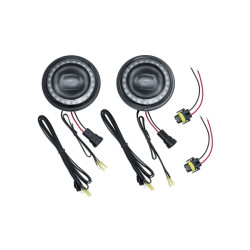 PartzBiz HD KA2477 - Kuryakyn 2477 Black Orbit Prism+ 4-1/2" L.E.D. Passing Lamps Harley Indian