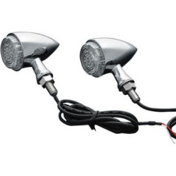 PartzBiz HD KA2508 - Kuryakyn 2508 Chrome Torpedo Indicator Turn Signal Lights Amber Lens 12V 2020-1042 20201042 419630 motorcycle electra road street glide sportster dyna softail best for buy