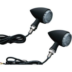 PartzBiz HD KA2510 - Kuryakyn 2508 Chrome Torpedo Indicator Turn Signal Lights Amber Lens 12V 2020-1042 20201042 419630 motorcycle electra road street glide sportster dyna softail best for buy