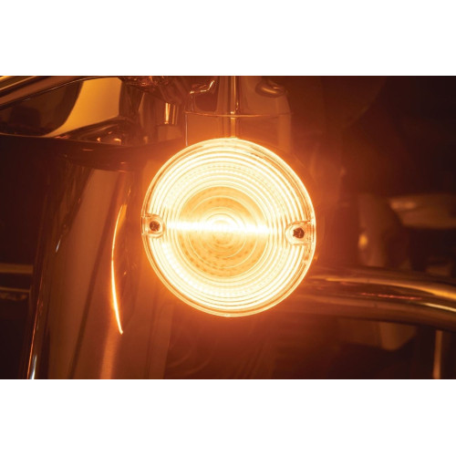 PartzBiz HD: 4413179-Kuryakyn 2935 LuminEZ LED Front Turn Signal Inserts 1157 Amber/Amber 3-1/4‚Äù Flat