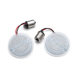 PartzBiz HD KA2936 - Kuryakyn 2936 LuminEZ LED Rear Turn Signal Insert 1156 Amber Bullet Style Harley