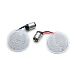 PartzBiz HD KA2938 - Kuryakyn 2938 LuminEZ LED Rear Turn Signal Insert 1157 Red Bullet Style Harley