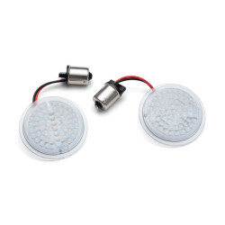 PartzBiz HD KA2939 - Kuryakyn 2939 LuminEZ LED Rear Turn Signal Insert 1156 Red Bullet Style Harley