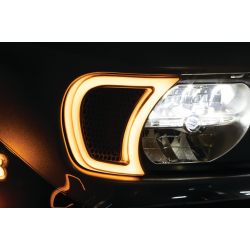 PartzBiz HD KA2947 - Kuryakyn 2947 Tracer Headlight Vent LED Accents Smoke Lens Harley Road Glide 15-Up