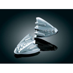 PartzBiz HD KA3767 - Kuryakyn 3767 Chrome ภายใน Fairing Mirror Block ปิดฝาครอบแผ่น 06-13 Harley FLHX