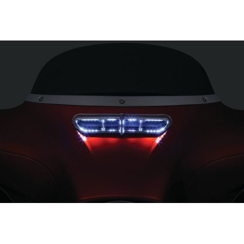 PartzBiz HD: 4413095-Kuryakyn Chrome LED แฟริ่ง Vent Accent สำหรับ '14-'16 Touring & Trike 5053