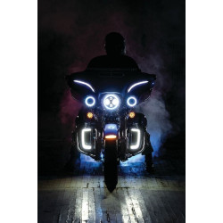 PartzBiz HD KA5063 - Kuryakyn 5063 Chrome Tracer LED Lower Fairing Lower Grills ไฟ Harley FLH/T 14-20