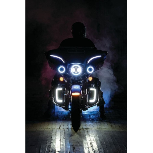 PartzBiz HD: 4413096-Kuryakyn 5063 Chrome Tracer LED Lower Fairing Lower Grills ไฟ Harley FLH/T 14-20