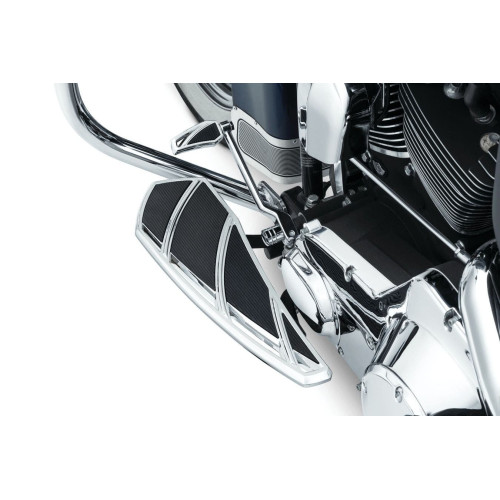 PartzBiz HD: 4413015-Kuryakyn 5792 Chrome Phantom Driver Floorboards Harley FLH/T FLS FXD Electra Glides; Road Glides; Road Kings; Street Glides; Tour Glides; Trikes FL Softail Models Harley-Davidson Dyna Switchback 1621-0931 16210931 485202