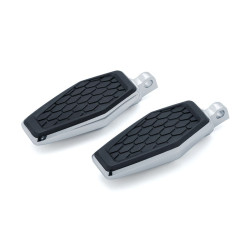 PartzBiz HD KA5904 - Kuryakyn 5904 Chrome Hex ยางหมุดเท้า Harley สไตล์ชาย Mount การใช้งาน 1620-1869 16201869 485607