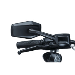 PartzBiz HD KA5919 - Kuryakyn 5919 ซาตินสีดำ Hex ขวา/ซ้ายกระจก Multi-Fit Direct Harley เปลี่ยน Indian Victory 485114