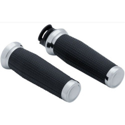 PartzBiz HD KA5938 - Kuryakyn 5938 Chrome Thresher Textured Handlebar Grips 15-19 Indian Scout sixty bobber rubber control grip upgrade 0630-2541 06302541 415296 PartzBiz HD KA5938 - Kuryakyn 5938 Chrome Thresher Textured Handlebar Grips 15-19 Indian Scout sixty bobber rubber control grip upgrade 0630-2541 06302541 415296