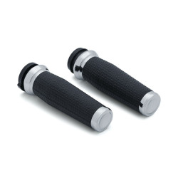PartzBiz HD KA5942 - Kuryakyn 5942 Chrome Thresher Hand Grips Harley TBW Electronic Throttle 08-19 Harley PartzBiz HD KA5942 - Kuryakyn 5942 Chrome Thresher Hand Grips Harley TBW Electronic Throttle 08-19 Harley