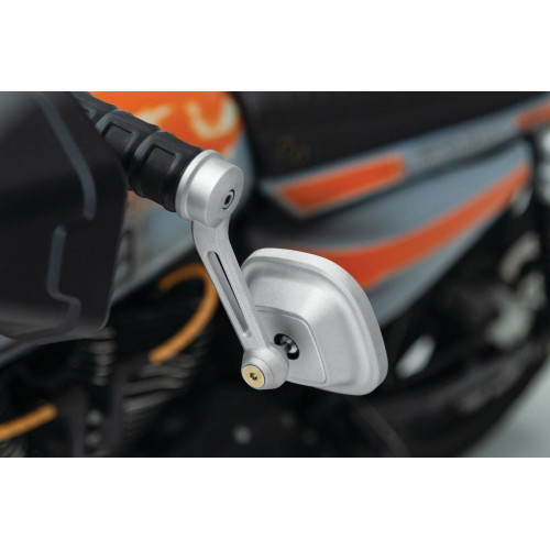 PartzBiz HD: 4412935-Kuryakyn 6617 Silver Billet Dillinger กระจกปลายแฮนด์ 1” หรือ 7/8” Honda Grom 14-Up