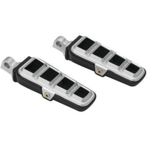 PartzBiz HD: 4412902-Kuryakyn 6666 Silver Dillinger เท้า W/อะแดปเตอร์ Universal Harley Fit 1620-1875 16201875 485613