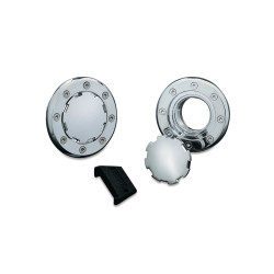 PartzBiz HD KA7434 - Kuryakyn 7434 Chrome Flush Mount Gas Cap Screw Type Tanks 82-20