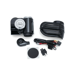 PartzBiz HD KA7463 - Kuryakyn 7463 สีดำ Super Deluxe Wolo Bad Boy Air Horn Kit 118db Harley 92-Up