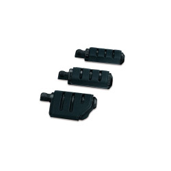 PartzBiz HD KA7561 - Kuryakyn 7561 Gloss Black Trident หมุด ISO ขนาดใหญ่พร้อมอะแดปเตอร์เมาท์ตัวผู้สำหรับ Harley