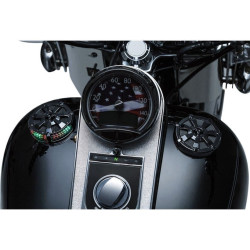 PartzBiz HD KA7383 - Kuryakyn Black Alley Cat LED Fuel & Battey Gauge สำหรับ Harley 96-16 FL FX XL | 7383
