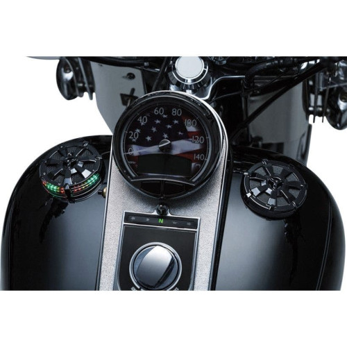 PartzBiz HD: 4412729-Kuryakyn Black Alley Cat LED Fuel & Battey Gauge สำหรับ Harley 96-16 FL FX XL | 7383 PartzBiz HD: 4412729-Kuryakyn Black Alley Cat LED Fuel & Battey Gauge สำหรับ Harley 96-16 FL FX XL | 7383