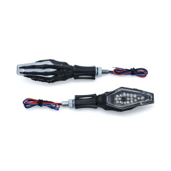 PartzBiz HD KA2529 - สัญญาณไฟเลี้ยวมือ Kuryakyn Black Chr Skeleton Hand สำหรับ Harley / คู่เมตริก | 2529 PartzBiz HD KA2529 - สัญญาณไฟเลี้ยวมือ Kuryakyn Black Chr Skeleton Hand สำหรับ Harley / คู่เมตริก | 2529