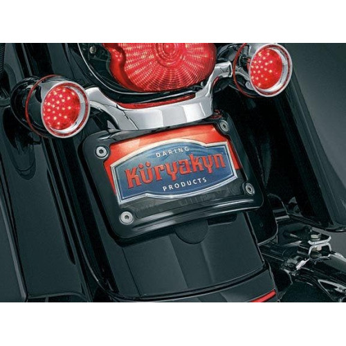 PartzBiz HD: 4412703-Kuryakyn 3149 Black Curved Tag License Plate Frame Harley 06-09 FLHX