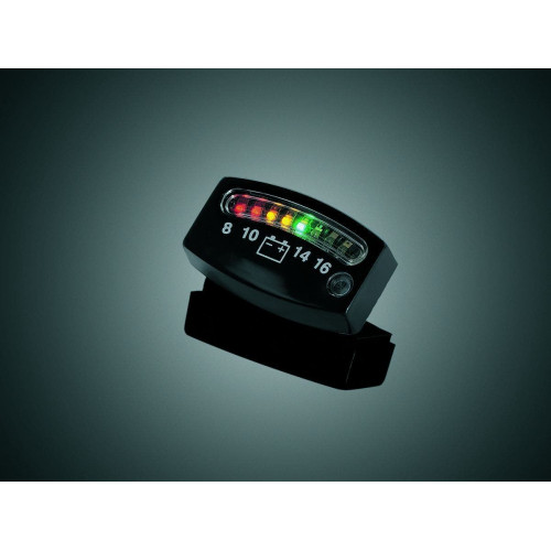 PartzBiz HD: 4412680-Kuryakyn Black LED 12v Battery Gauge สำหรับ Harley หรือรุ่นเมตริก 4218