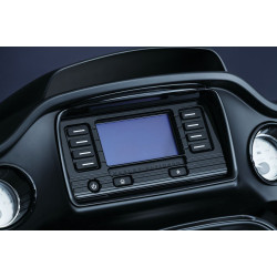 PartzBiz HD KA6967 - Kuryakyn Black Tri Line สเตอริโอ Trim Accent สำหรับ Harley FLTR 15-16 W/ Boom Box 4.3 | 6967 PartzBiz HD KA6967 - Kuryakyn Black Tri Line สเตอริโอ Trim Accent สำหรับ Harley FLTR 15-16 W/ Boom Box 4.3 | 6967