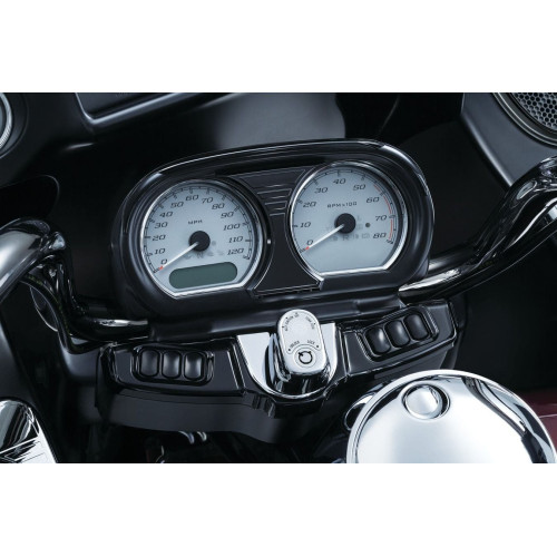 PartzBiz HD: 4412604-Kuryakyn Black Tri Line Stereo Trim & Face Plate Accent Harley Road Glide 15-18 | 6928