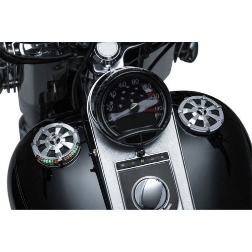 PartzBiz HD: 4412566-Kuryakyn Chrome Alley Cat LED Fuel & Battery Gauge for Harley 96-16 FL FX XL | 7381