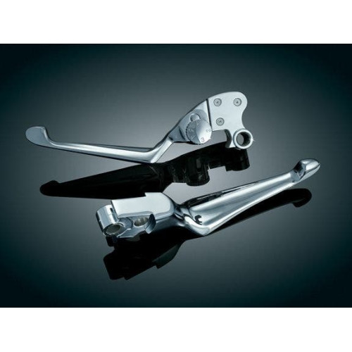 PartzBiz HD: 4412541-ใบมีด Kuryakyn Chrome Boss พร้อมก้านคลัตช์แบบปรับได้ '04-UP Sportster (pr)