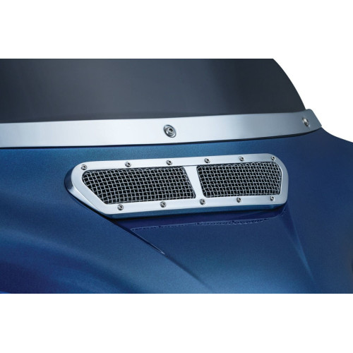 PartzBiz HD: 4412498-Kuryakyn Chrome Mesh Fairing Vent Dash Insert Grill สำหรับ Harley Batwing 14-17 | 6511