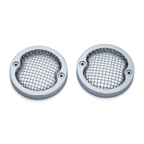 PartzBiz HD: 4412457-Kuryakyn Chrome Mesh Flat 3-1/4” ฝาปิดสัญญาณไฟเลี้ยวสไตล์ Harley Pancake | 6513 PartzBiz HD: 4412457-Kuryakyn Chrome Mesh Flat 3-1/4” ฝาปิดสัญญาณไฟเลี้ยวสไตล์ Harley Pancake | 6513