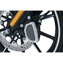 PartzBiz HD KA6542 - Kuryakyn Chrome Mesh Front Caliper Cover for Harley Softail 15-17 Models | 6542 PartzBiz HD KA6542 - Kuryakyn Chrome Mesh Front Caliper Cover for Harley Softail 15-17 Models | 6542