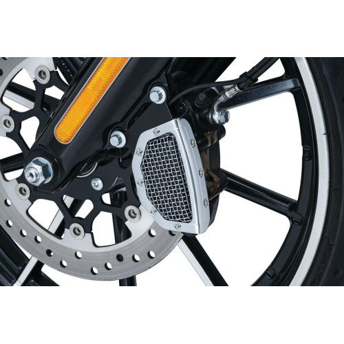 PartzBiz HD: 4412458-Kuryakyn Chrome Mesh Front Caliper Cover for Harley Softail 15-17 Models | 6542