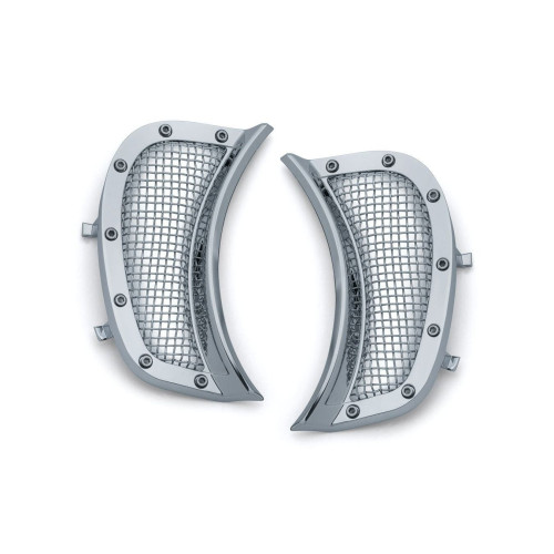 PartzBiz HD: 4412461-Kuryakyn 6518 Chrome ตาข่ายไฟหน้า Vent เน้น Harley Road Glide FLTR 15-18