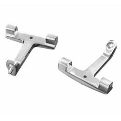 PartzBiz HD KA4536 - Kuryakyn Chrome ความยาวมาตรฐานสำหรับผู้โดยสาร T Bracket Mounts Harley FLH (PR) | 4536