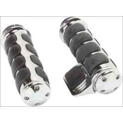 PartzBiz HD KA6343 - Kuryakyn Chrome Premium ISO Grips w/ Contour Throttle Boss Harley TBW Control | 6343 PartzBiz HD KA6343 - Kuryakyn Chrome Premium ISO Grips w/ Contour Throttle Boss Harley TBW Control | 6343