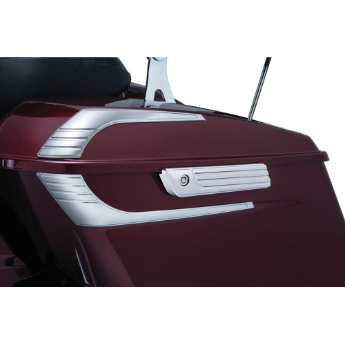 PartzBiz HD: 4412389-Kuryakyn Chrome Tri Line Saddlebag Hinge Latch Covers 14-16 Harley FLH/T 6986 PartzBiz HD: 4412389-Kuryakyn Chrome Tri Line Saddlebag Hinge Latch Covers 14-16 Harley FLH/T 6986