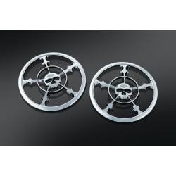 PartzBiz HD KA7373 - Kuryakyn Chrome Zombie Front Fairing Speaker Grills for Harley FLH/T 14-15 | 7373 PartzBiz HD KA7373 - Kuryakyn Chrome Zombie Front Fairing Speaker Grills for Harley FLH/T 14-15 | 7373