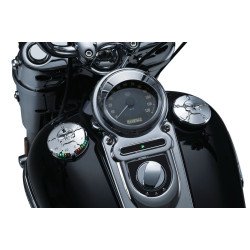PartzBiz HD KA7357 - Kuryakyn Chrome Zombie LED Fuel & Battey Gauge สำหรับ Harley 96-16 FL FX XL | 7357