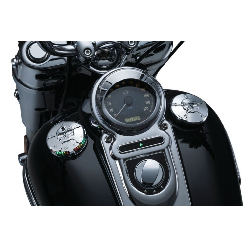 PartzBiz HD: 4412370-Kuryakyn Chrome Zombie Vented Screw In Gas Fuel Cap for Harley 96-16 FL FX XL | 7358