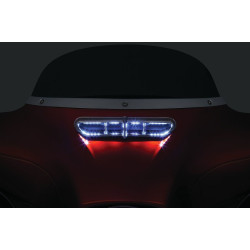 PartzBiz HD KA5056 - Kuryakyn Gloss Black LED แฟริ่ง Vent Accent สำหรับ '14-'16 Touring & Trike 5056